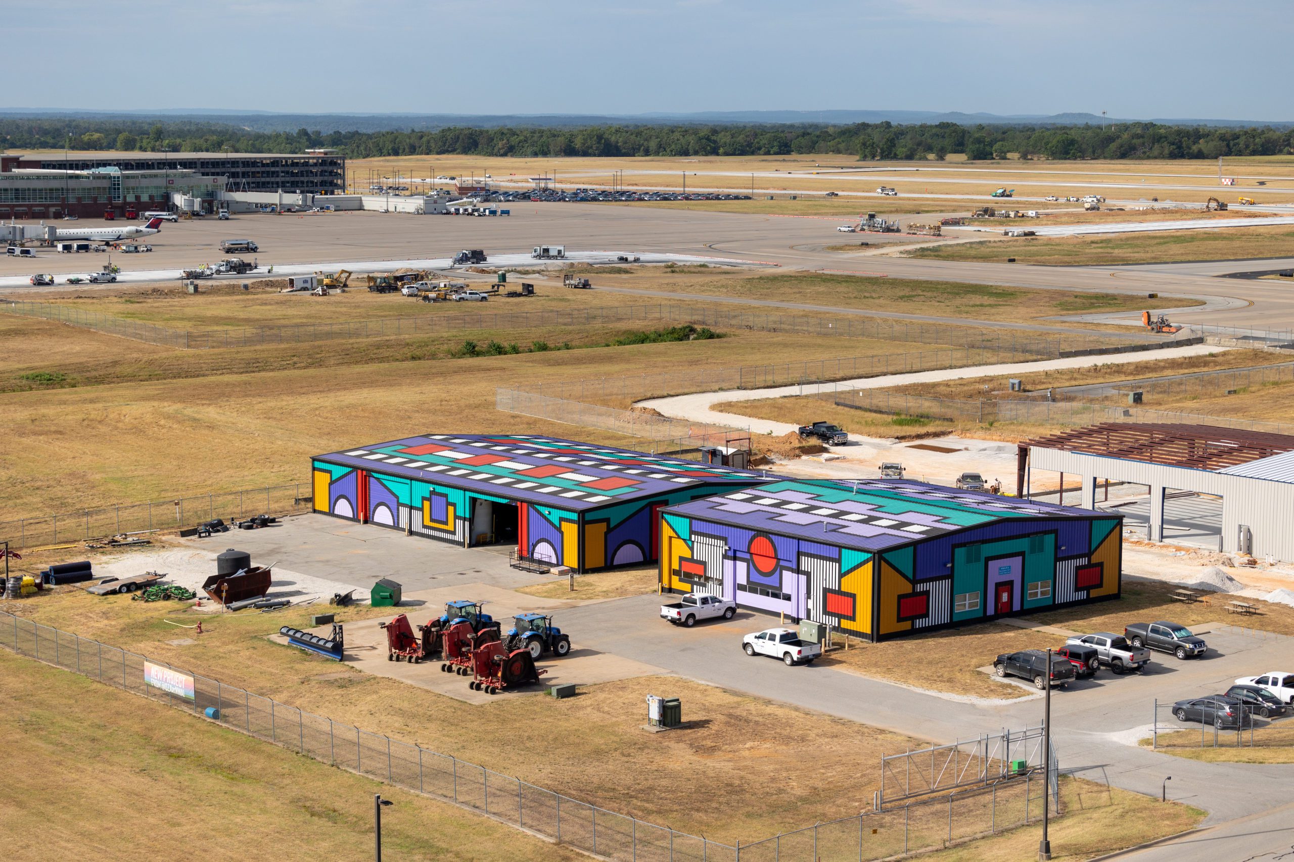 Camille Walala Takes Over XNA Airport with “Ice and a Slice” OZ Art